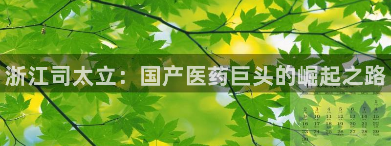 九游会老哥俱乐部官网首页论坛：浙江司太立：国产医药巨头的崛起之路