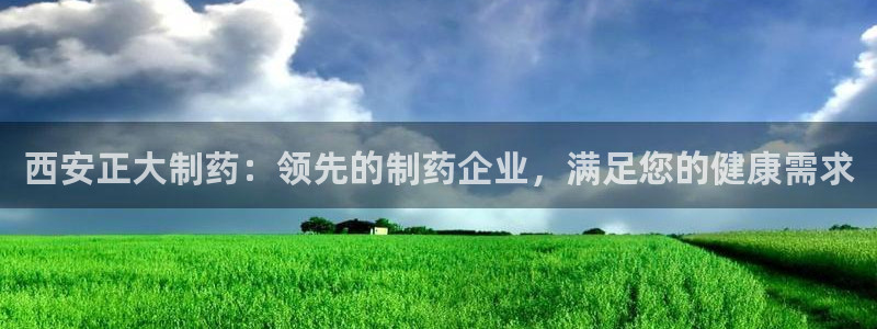 9游会老哥：西安正大制药：领先的制药企业，满足您的健康需求