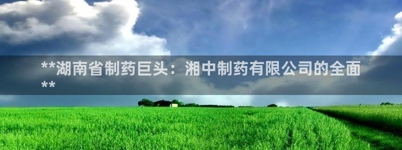 j9九游会老哥俱乐部交流区：**湖南省制药巨头：湘中制药有限公司的全面
**