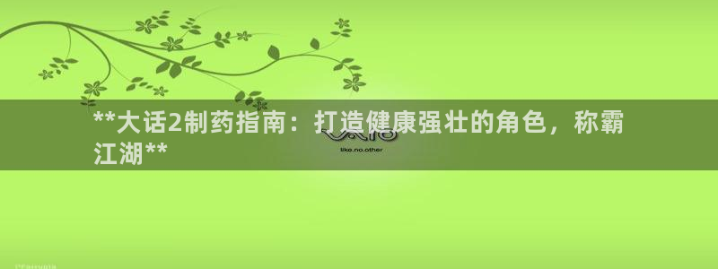 九游老哥俱乐部官网登录入口：**大话2制药指南：打造健康强壮的角色，称霸
江湖**