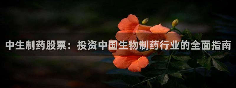 ag九游会老哥俱乐部：中生制药股票：投资中国生物制药行业的全面指南